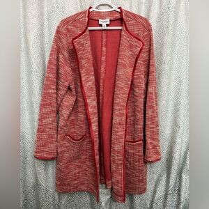 VEUC Isaac Mizrahi Coral Fringe Heathered Jacket Blazer Sz 1x